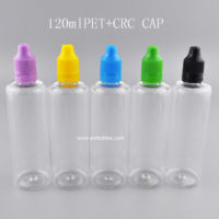 120ML pet ejuice bottle with childproof and tamper evident cap